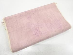 アンティーク　手織り節紬　枝葉模様　着尺反物
